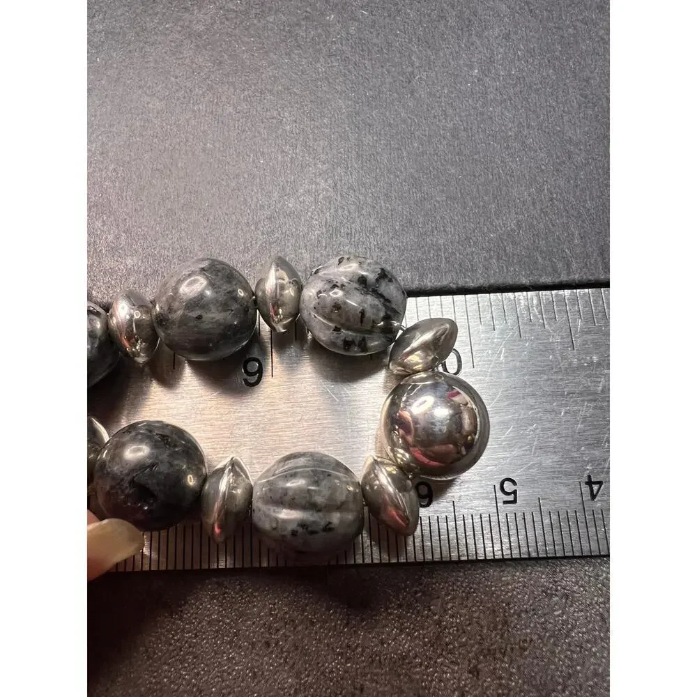 NEW Larvakite and sterling silver necklace